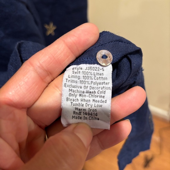 Johnny Was Embroidered Linen Monroe Tunic Shift Dress M - Picture 11 of 12